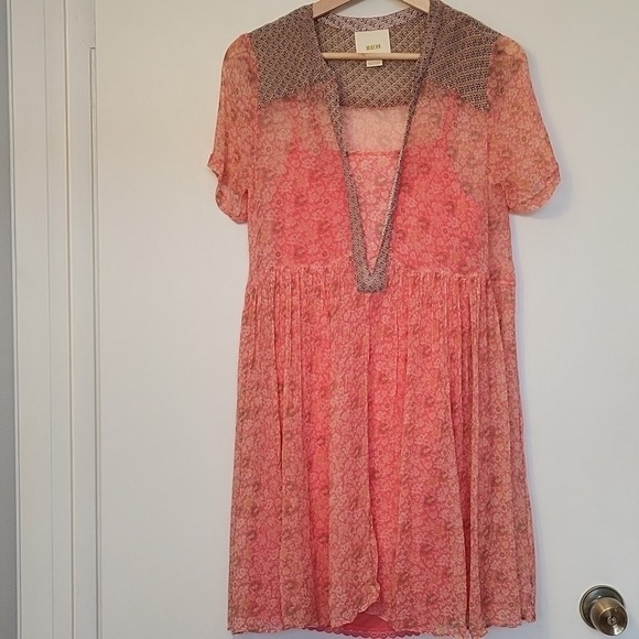 Maeve Anthropologie High Low Floral Dress w Slip Sz 4 - Picture 8 of 10
